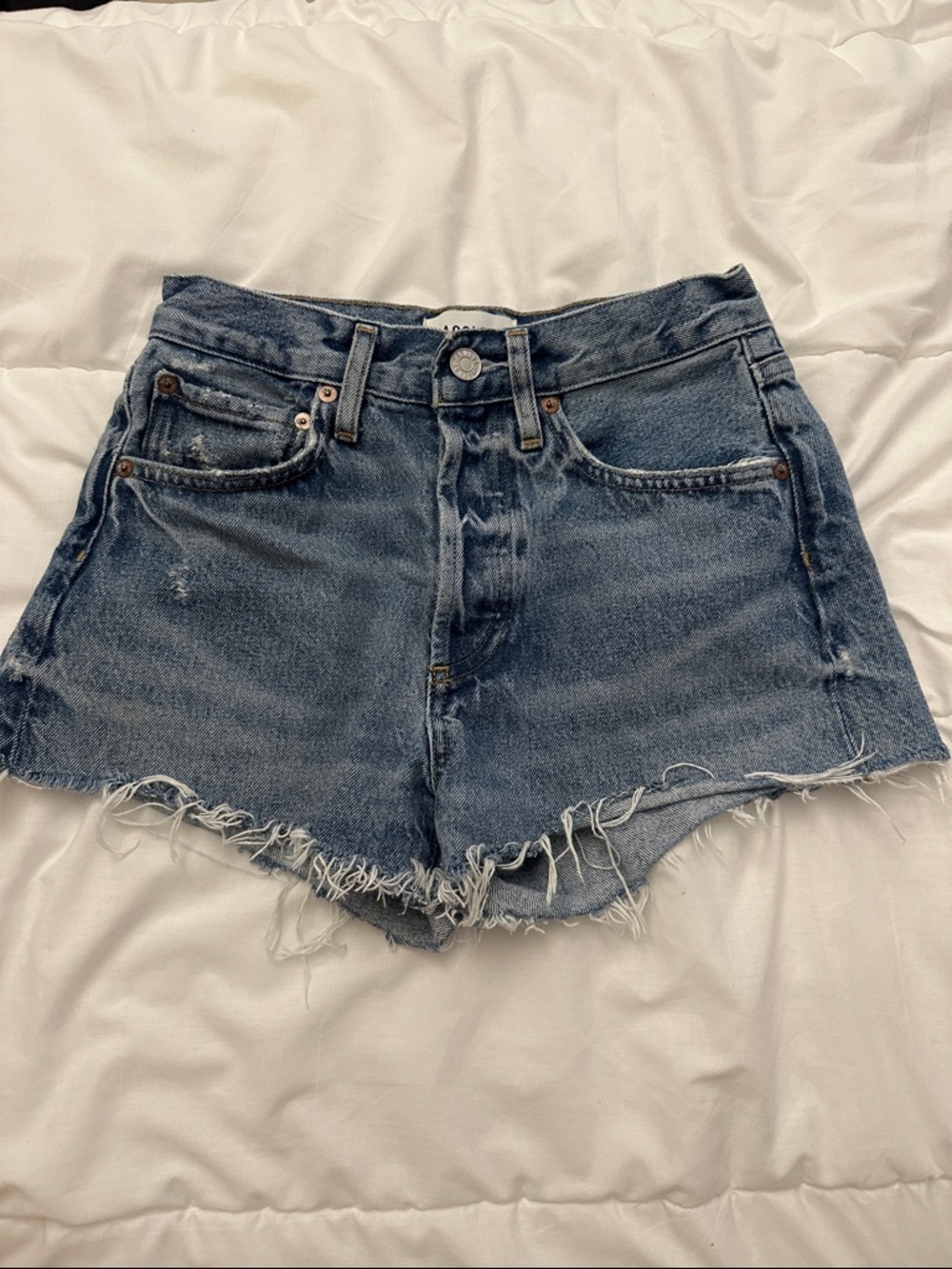 Agolde Parker Distressed Denim Shorts